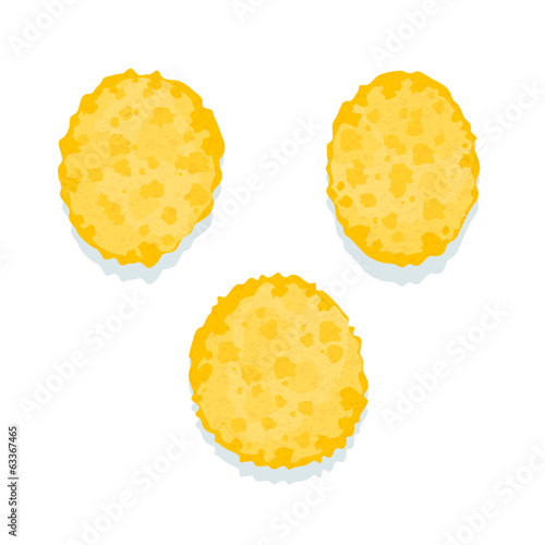Isolated corn flakes on white background.
