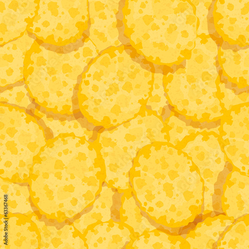 Seamless Scattered Corn Flakes Background.