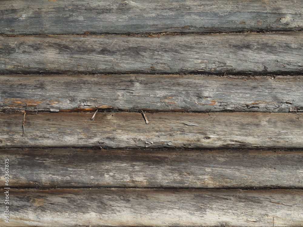 Obraz premium Wooden log walls. background
