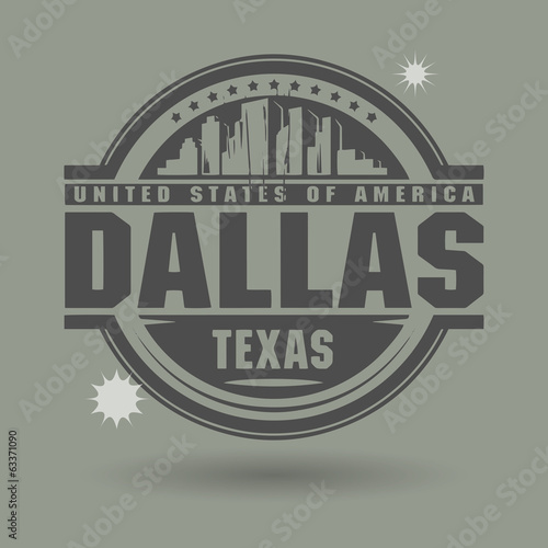 Stamp or label with text Dallas, Texas inside, vector