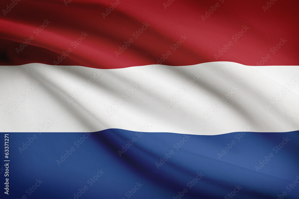 Series of ruffled flags. Netherlands. Series of ruffled flags. Netherlands.