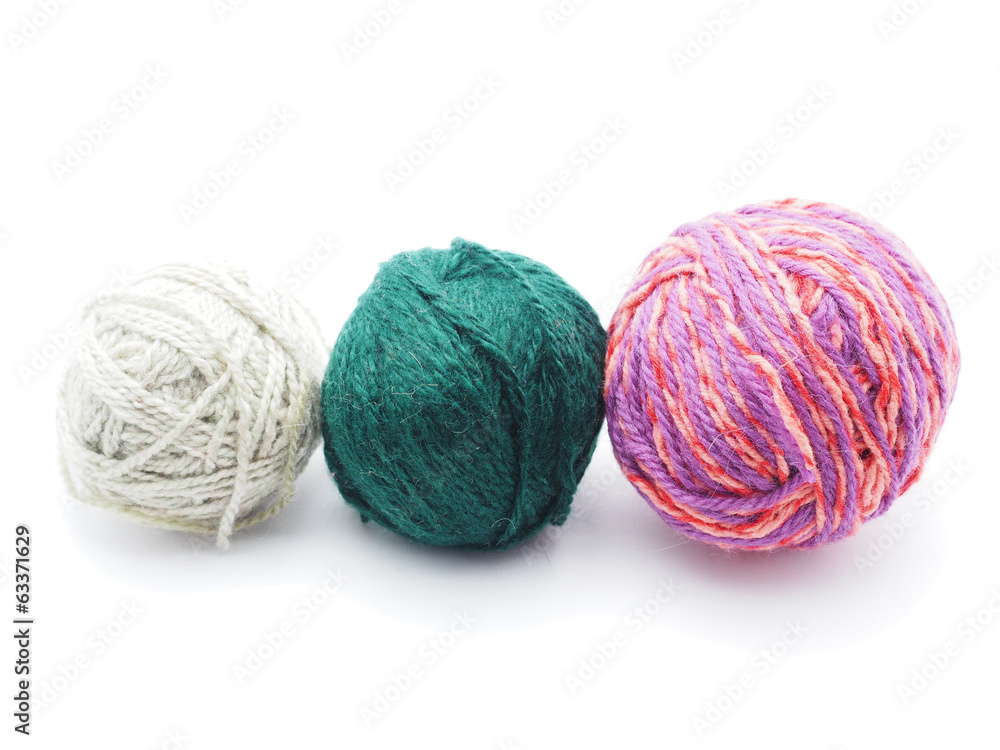 tangle with woolen threads on a white background tangle with woolen threads on a white background