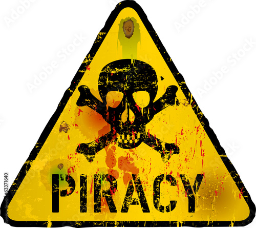 Computer virus, piracy, phishing warning sign,vector