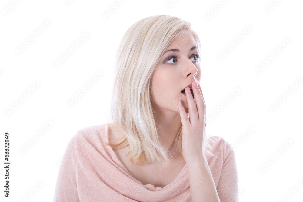 Gesicht einer Frau - fassunglos und erschrocken. Gesicht einer Frau - fassunglos und erschrocken.
