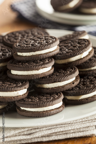 Unhealthy Chocolate Cookies with Cream Filling