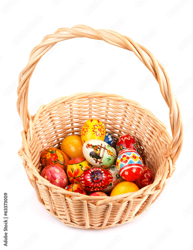 Easter basket with eggs Easter basket with eggs