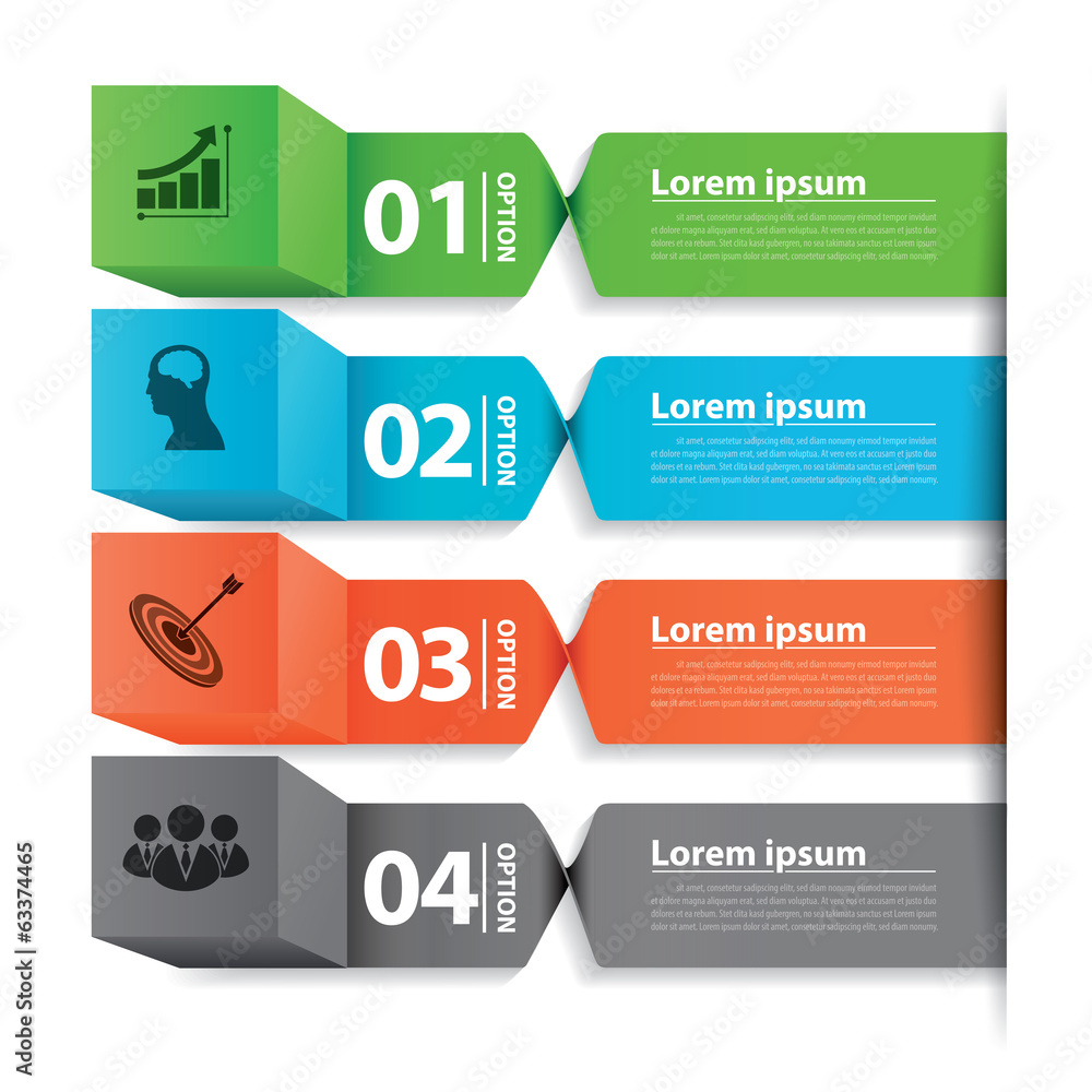Modern business banner box infographic Modern business banner box infographic