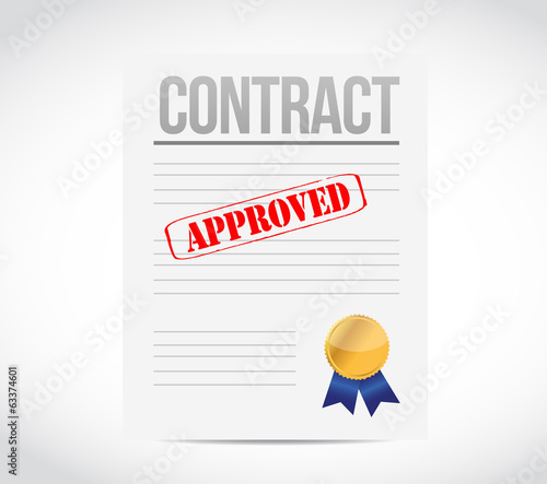 Фотография approve contract and ribbon seal illustration