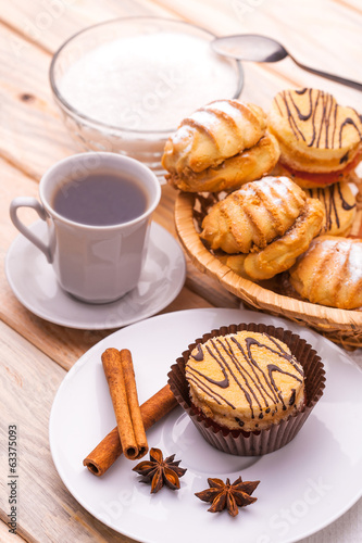 Wallpaper Mural breakfast. coffee and fresh pastries Torontodigital.ca