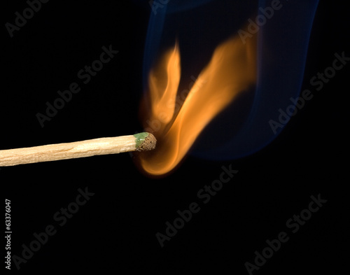 Smoke from a lighted match