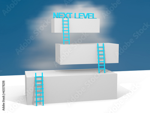 Creative abstract business progress, development, success, next