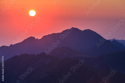 sunrise over the Fagaras Mountains, Southern Carpathians