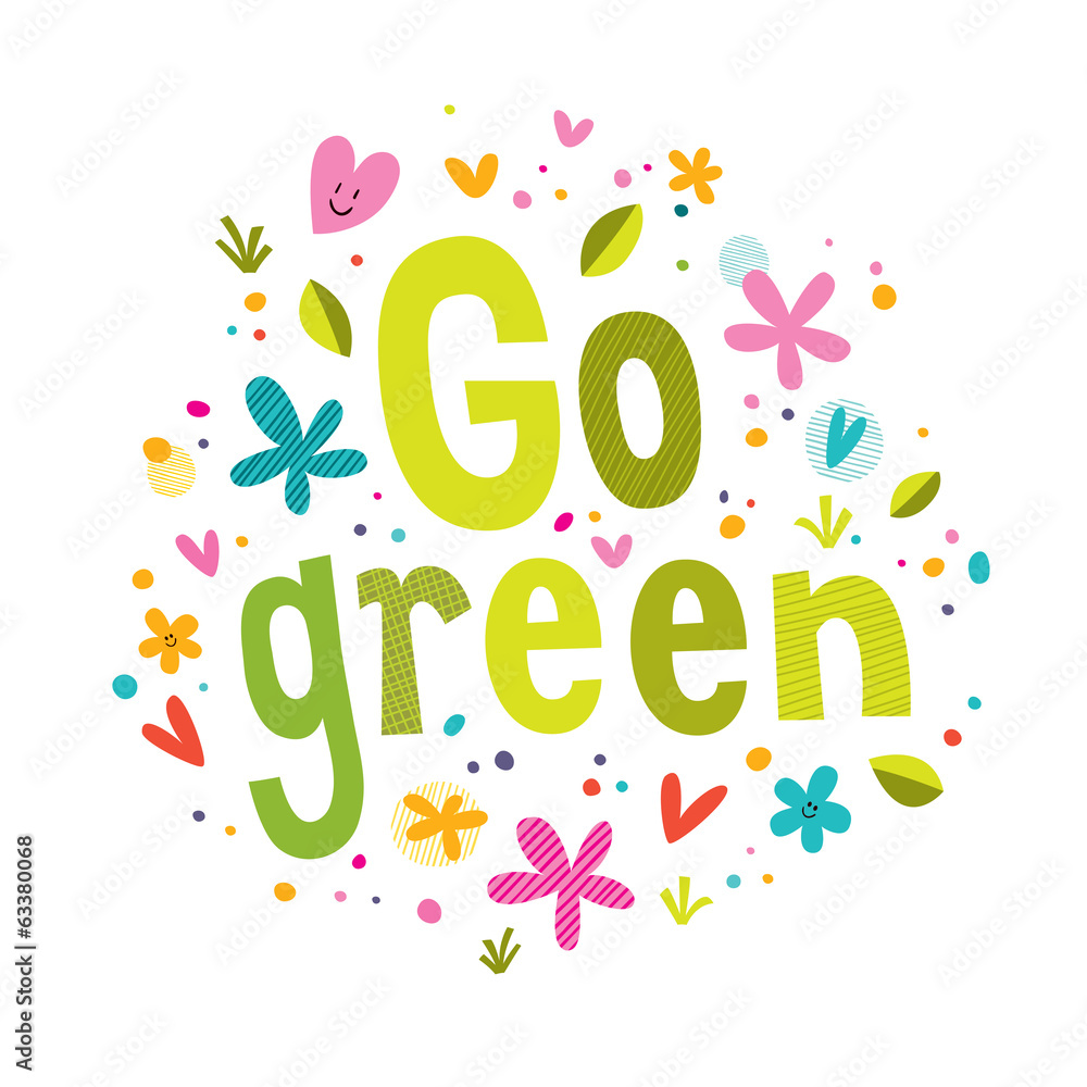 Go green text Go green text