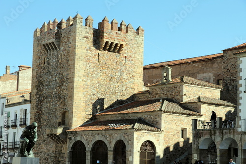 Tower of Bujaco, main square, Caceres. Extremadura, Spain photo