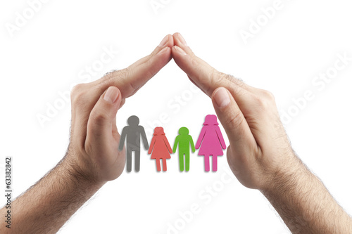 Family in Palm Concept - Stock Image