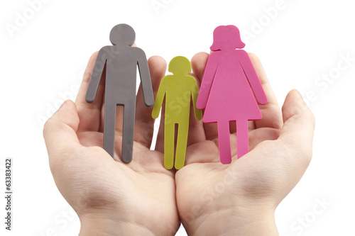 Family in Kid Palm Concept - Stock Image