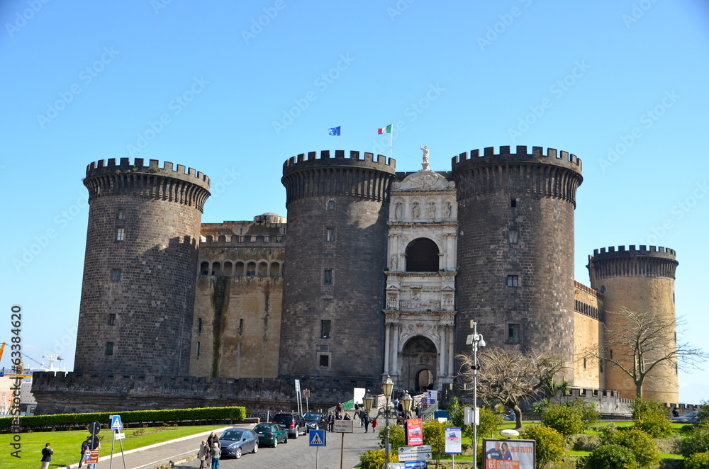 The medieval castle of Maschio Angioino, Naples, Italy