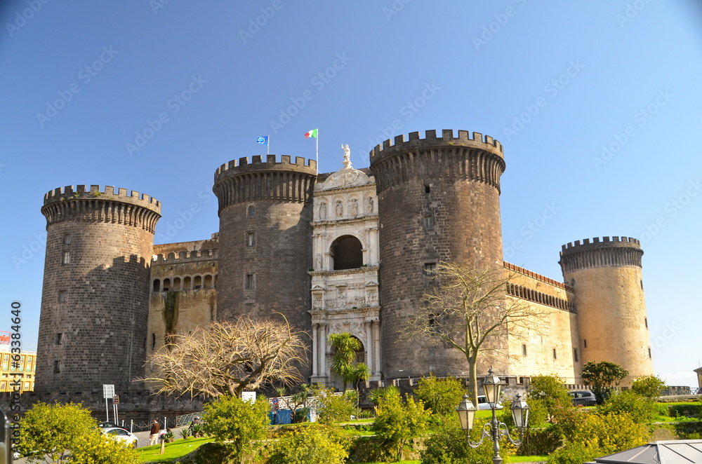 The medieval castle of Maschio Angioino, Naples, Italy