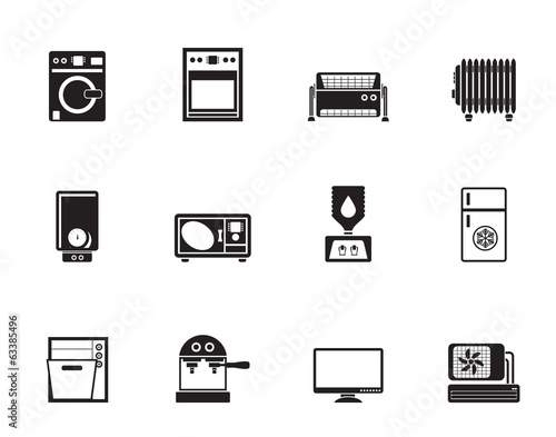Silhouette Home electronics and equipment icons