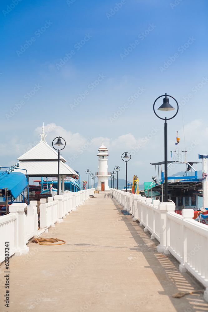 Lighthouse at the sea pier