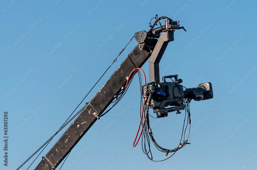 professional film camera on the boom professional film camera on the boom