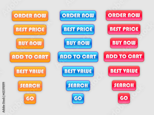colored shopping buttons