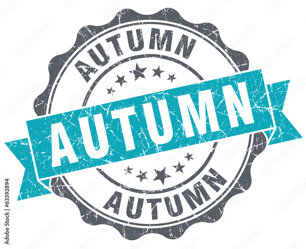 Obraz premium Autumn blue grunge retro style isolated seal