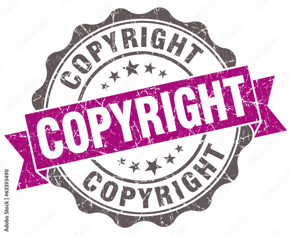 Copyright violet grunge retro style isolated seal Copyright violet grunge retro style isolated seal