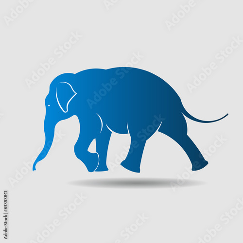 Elephant vector icon.Walking movement.