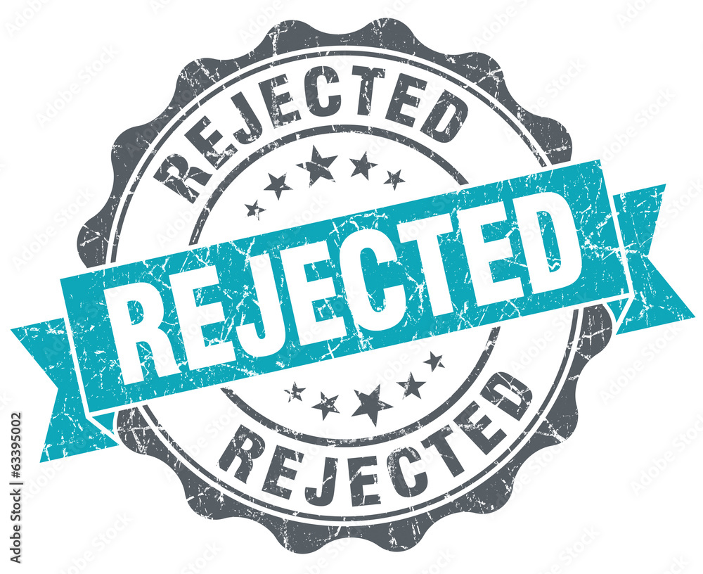 Fototapeta premium Rejected turquoise grunge retro style isolated seal