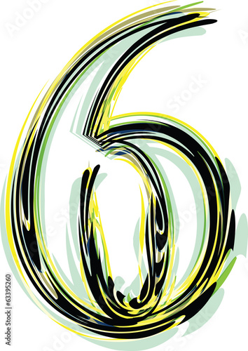 Font illustration NUMBER 6 photo