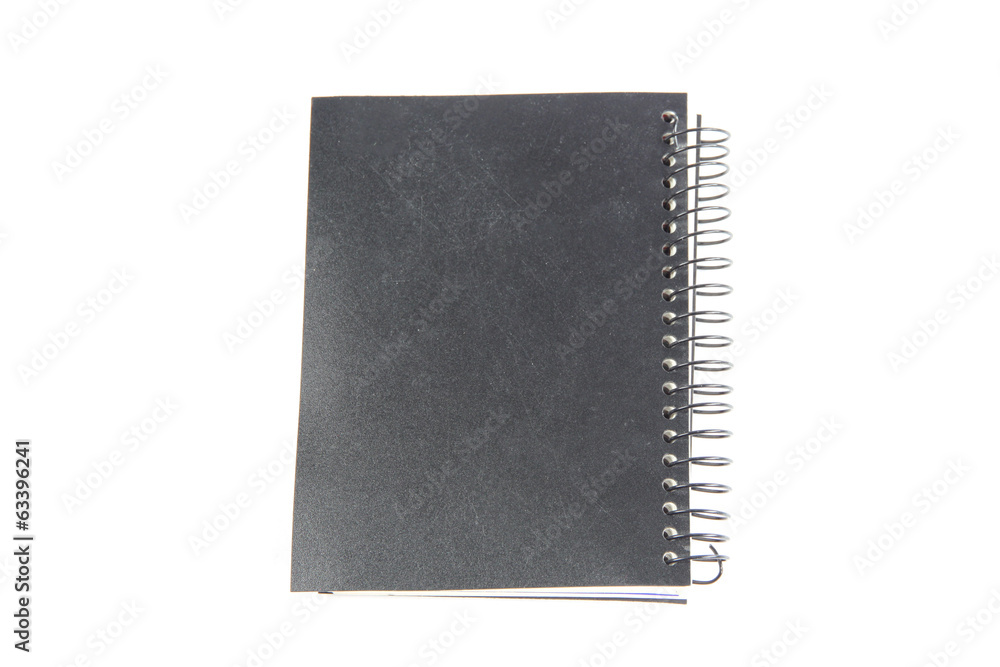 black notebook isolated. black notebook isolated.