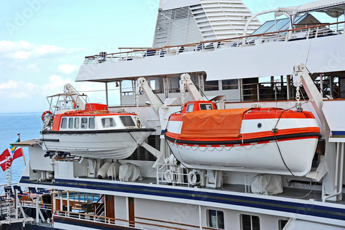 Safety lifeboat on deck of a cruise ship © Unkas Photo