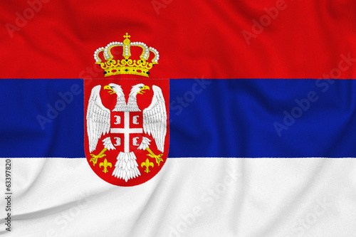 Fabric texture of the flag of Serbia