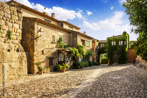 Valokuva Typical street in Peratallada, medieval village,Catalonia, Spain