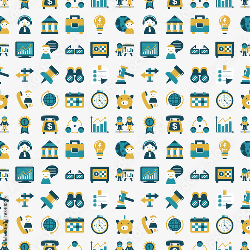 seamless retro flat business pattern background