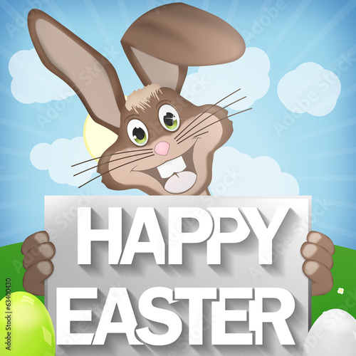 Easter Bunny with Happy Easter