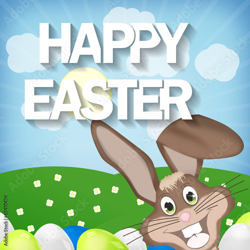 Happy Easter with Easter Bunny