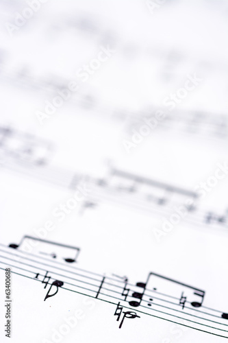 Written sheet music close up