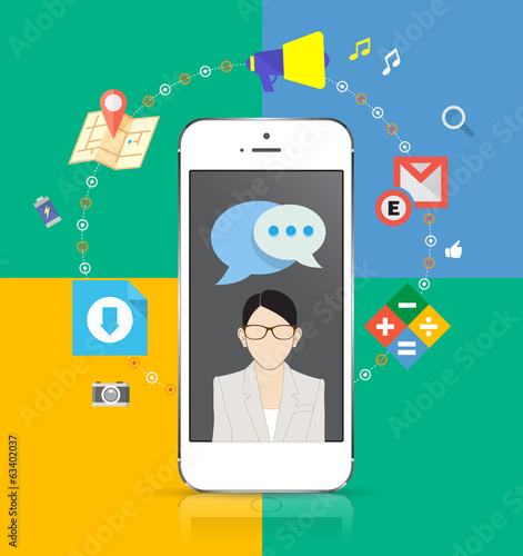 Smartphone concept with icons.
