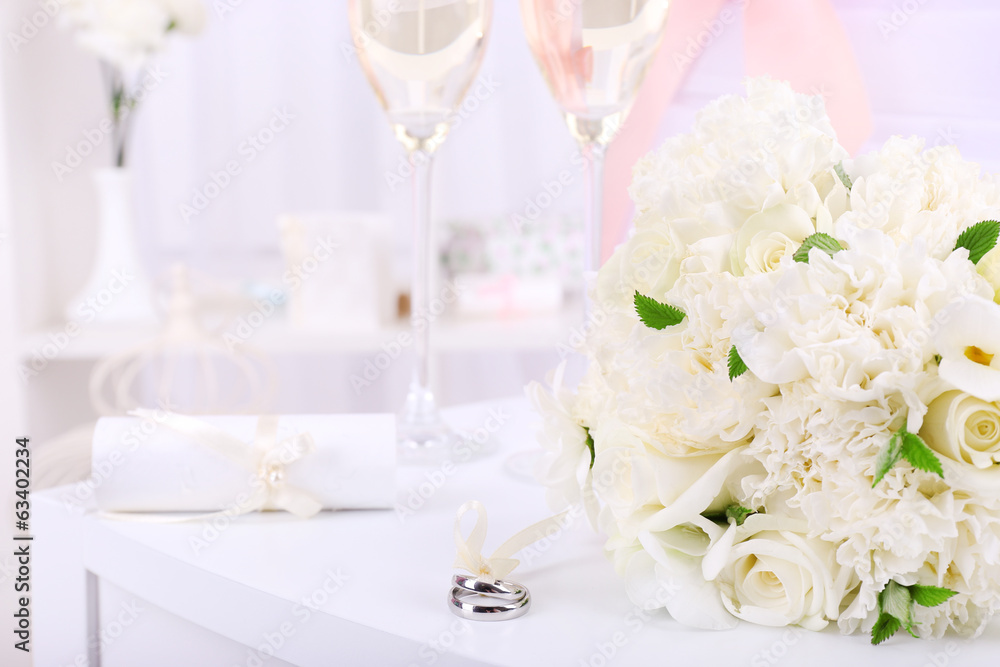 Beautiful wedding still life with bouquet Beautiful wedding still life with bouquet