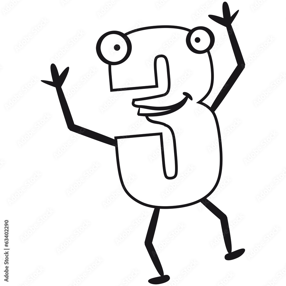 Obraz premium 3 Mann Figur Lustig Comic Cartoon