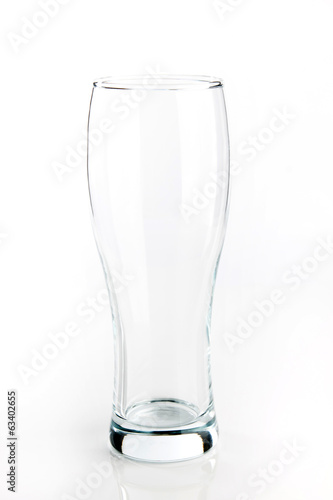 Empty glass for beer