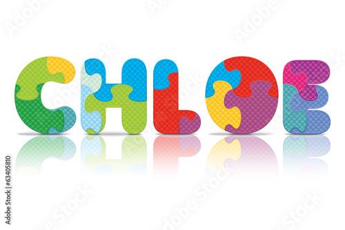 Vector CHLOE written with alphabet puzzle