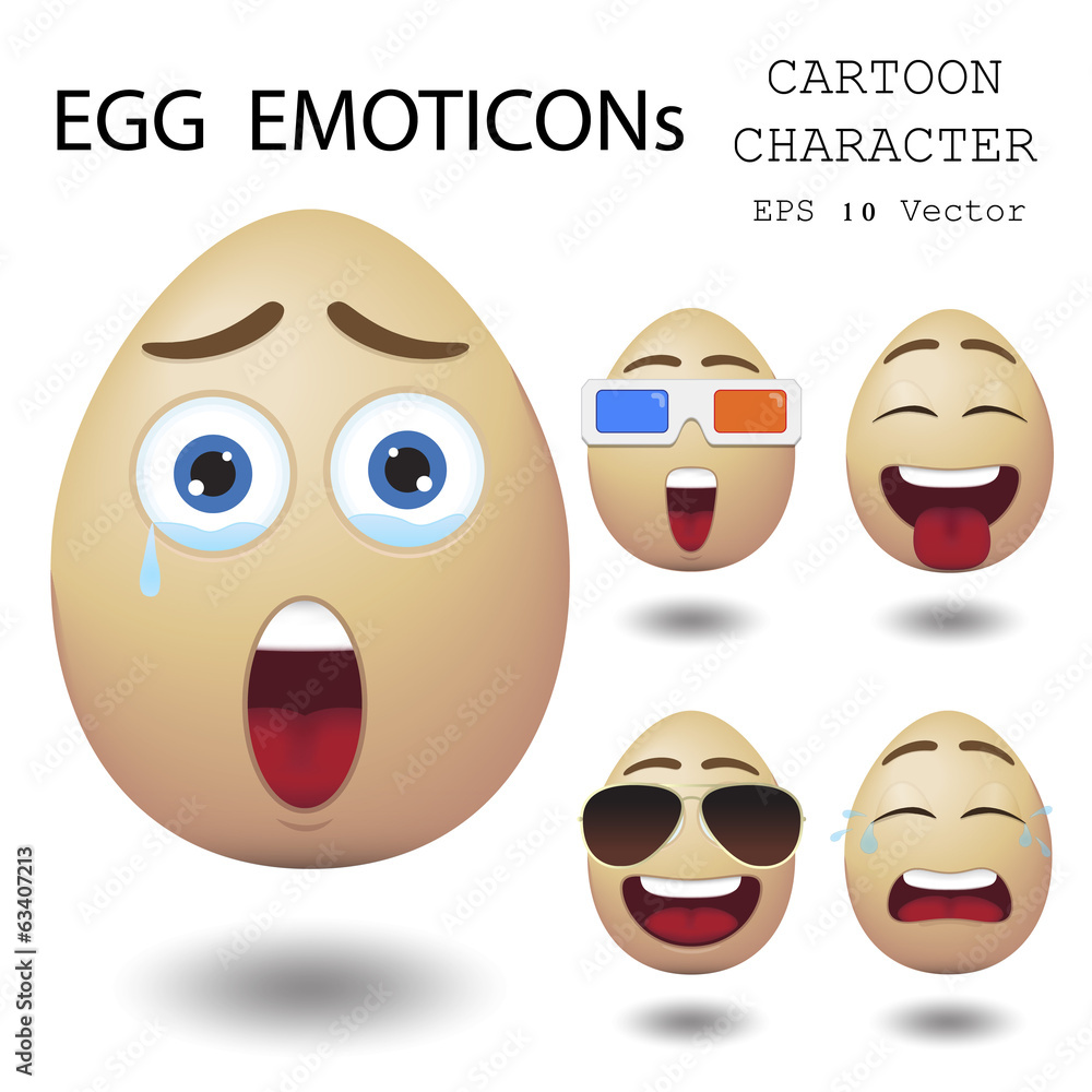 Egg emoticon cartoon character eps 10 vector