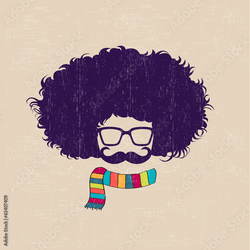Fashion silhouette in  hipster style