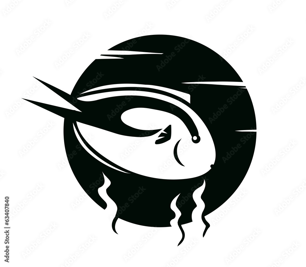 Obraz premium fish on black background