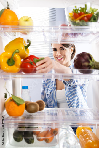 Healthy food in the refrigerator