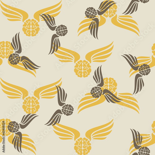 seamless background, wing, feather, angel, brain