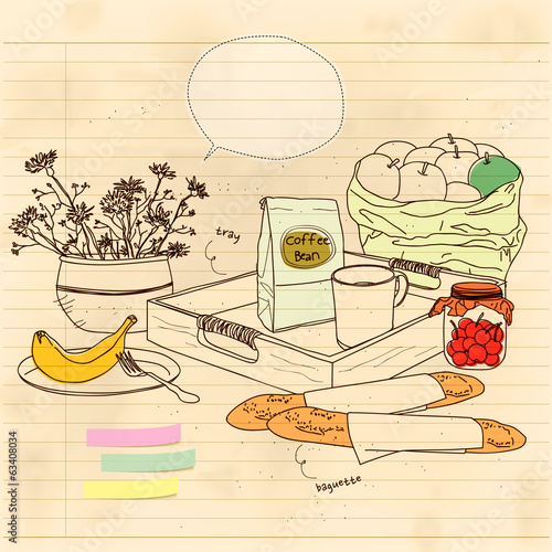 vintage still life with tray